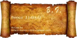 Bencz Ildikó névjegykártya